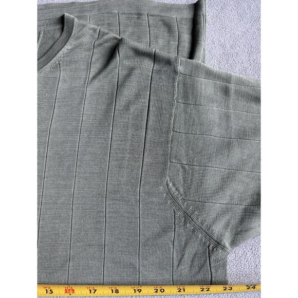 Dockers Knit Shirt Silk Blend Pullover Round Neck SS Sage Green Mens L-44 Chest - Picture 9 of 9